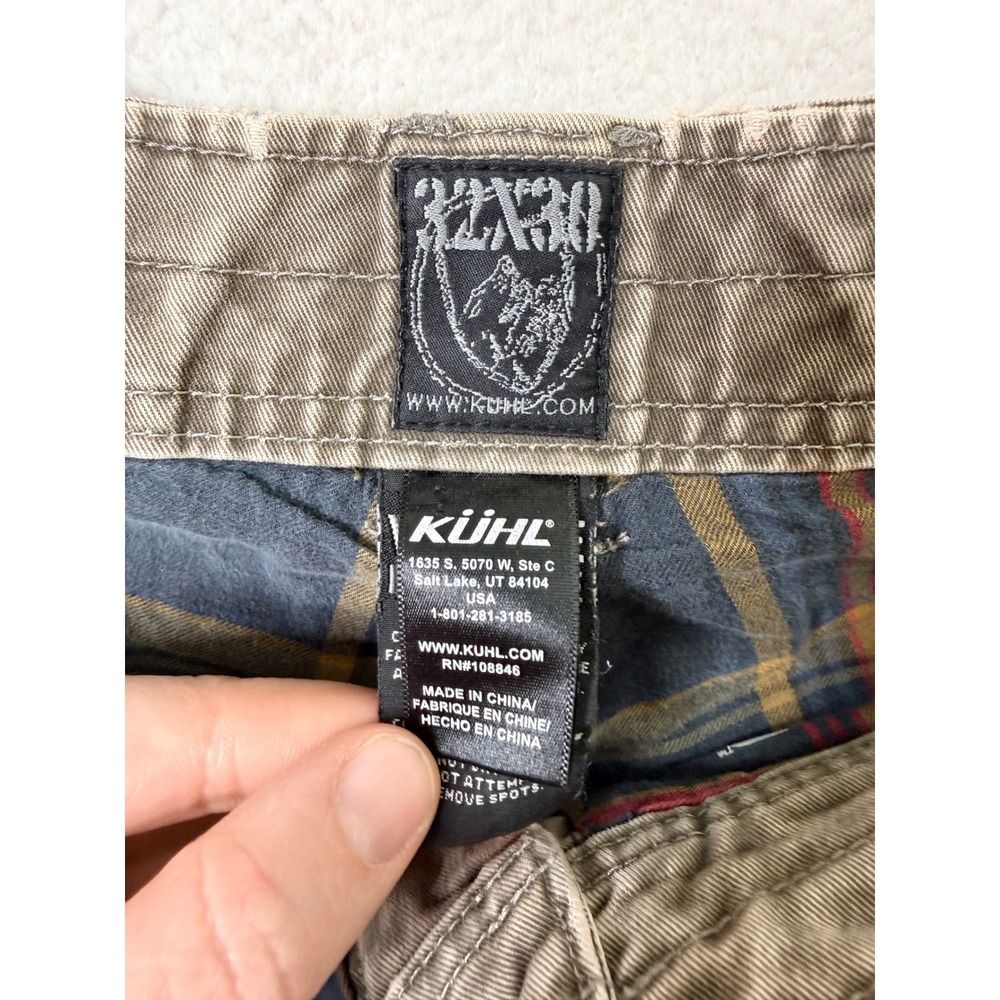 Kuhl Hot Rydr Flannel Lined Pants Mens 32x30 Brown Vintage Patina Dye Work - Picture 9 of 16